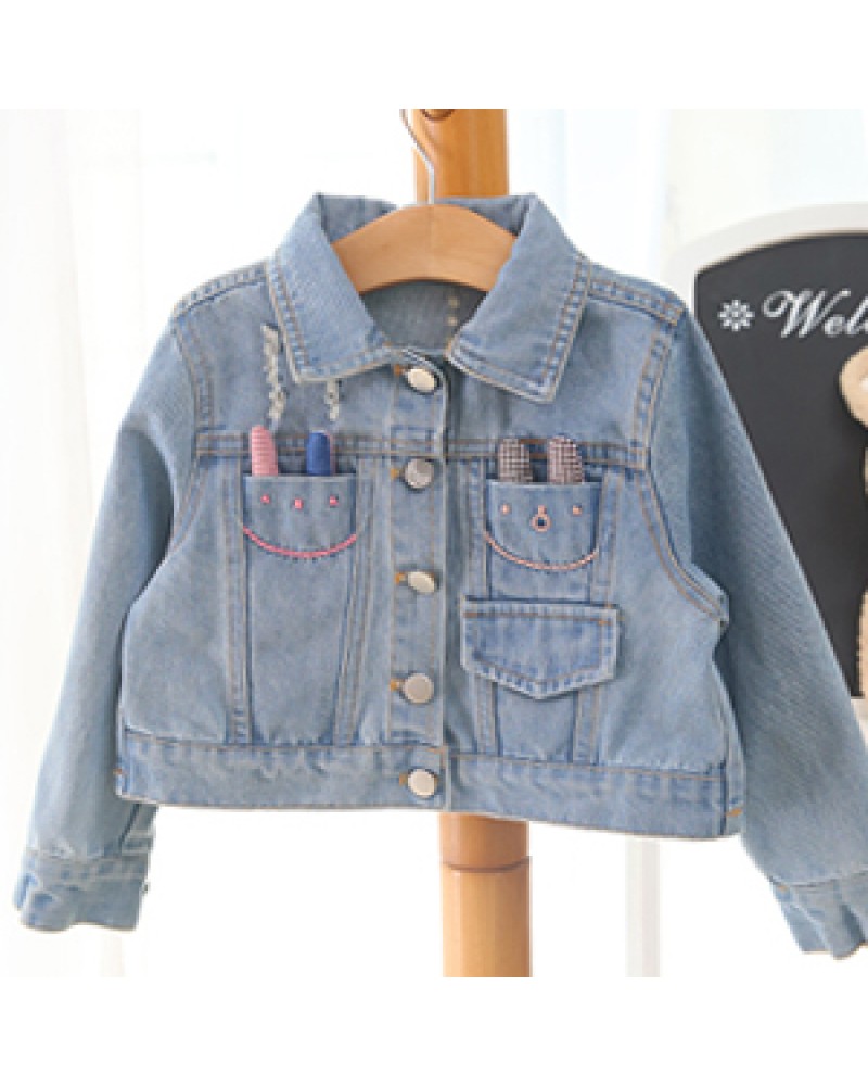 2014 Spring Korean version of the influx of female baby cardigan denim jacket Autumn Girls