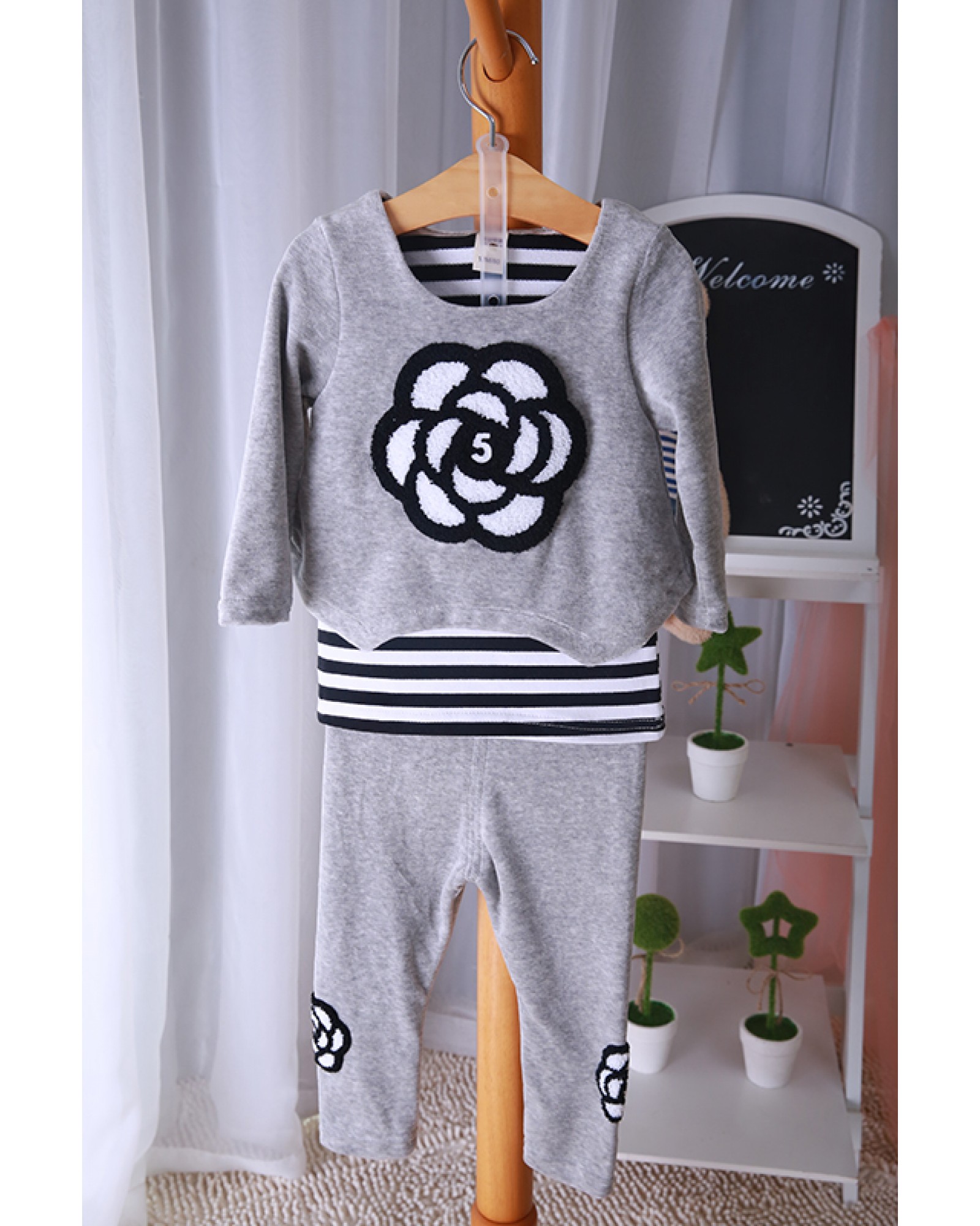 Cute girls two-piece cotton suit jacket