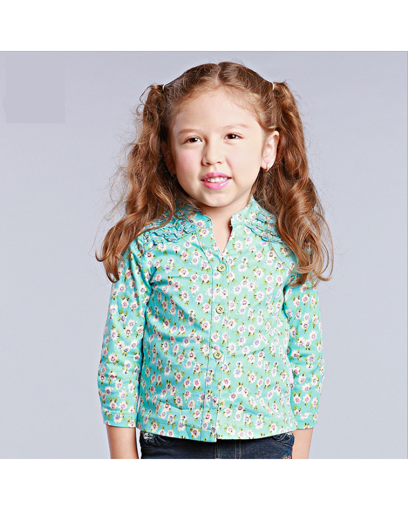 Winder Bear    Brand  Children's Clothes,2014    Lovely Floral Shirt  for  Female Children