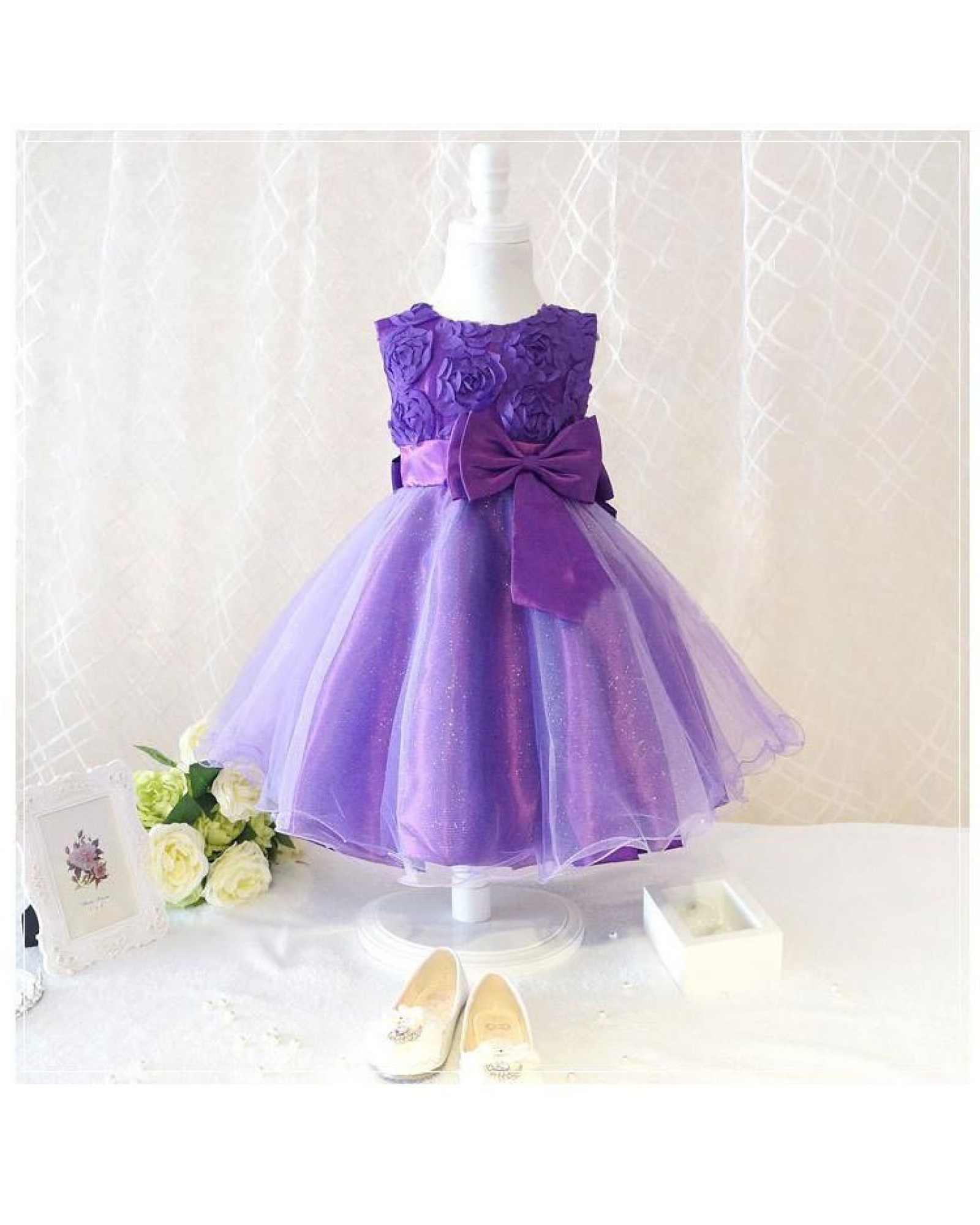 The new princess pearl girls condole belt skirt dress skirt The princess dress of the girls