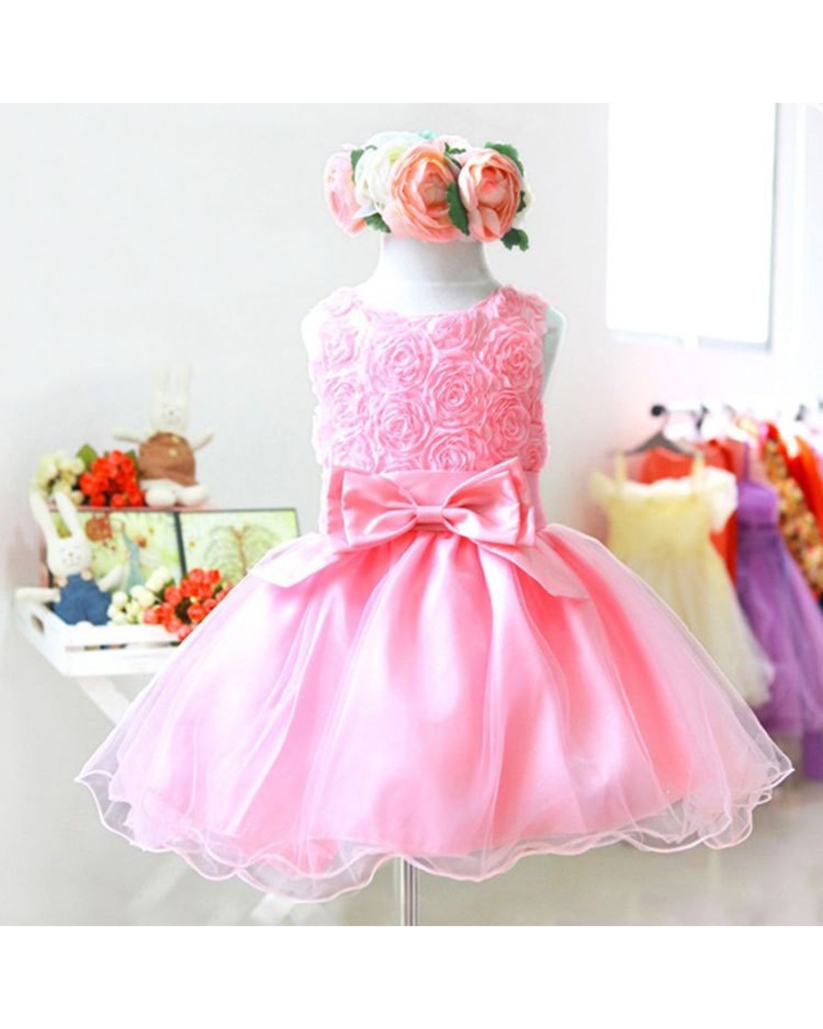 The new princess pearl girls condole belt skirt dress skirt The princess dress of the girls