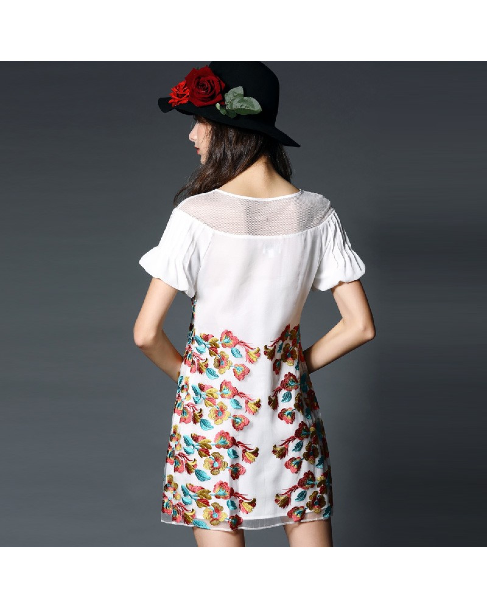 2015 flower girl dress fashion princess patchwork dress short sleeve summer folk silk party dress club original polo dress