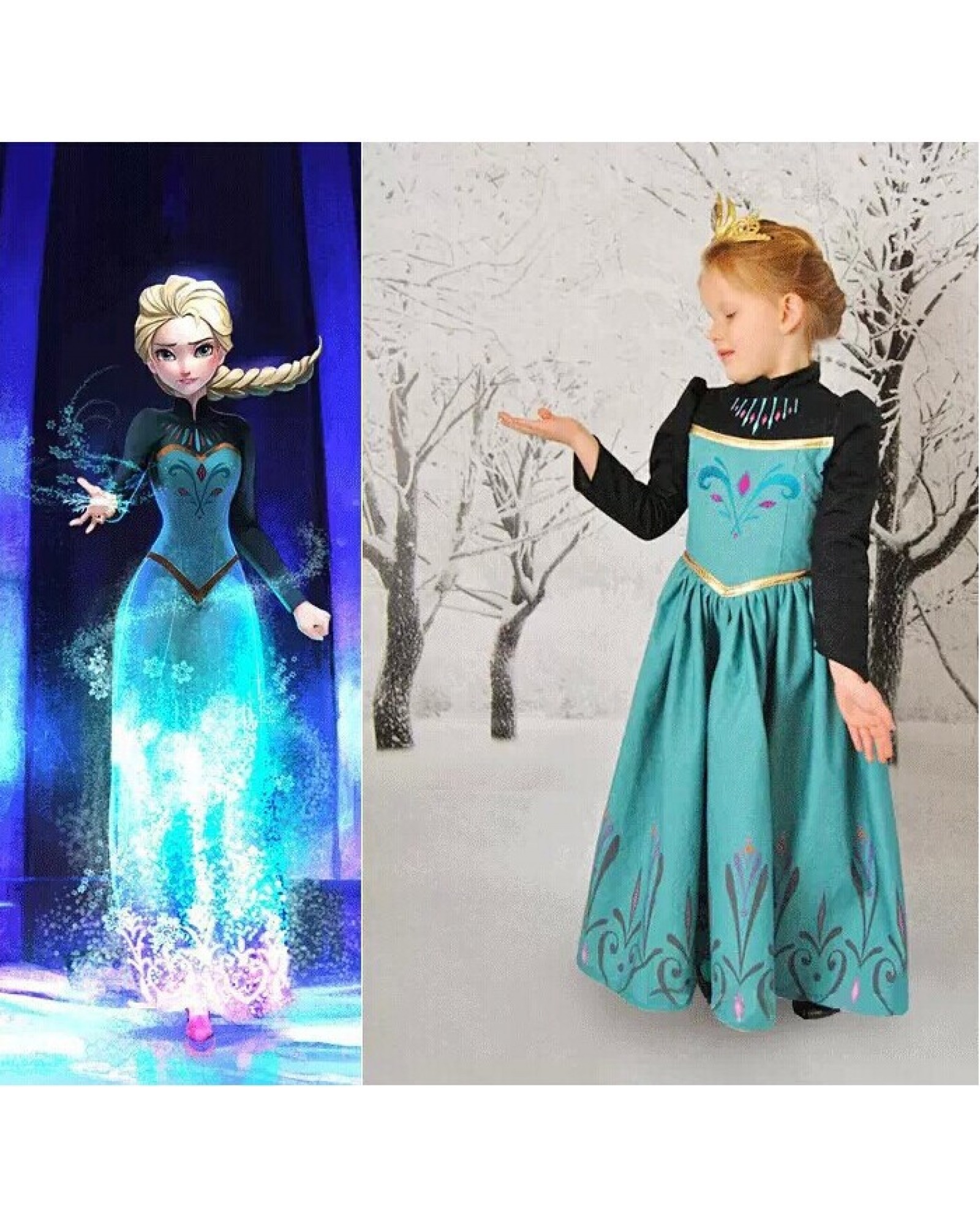 Girls Dress Elsa Anna Frozen Dress Princess Cartoon Girls Casual kids Party Dress