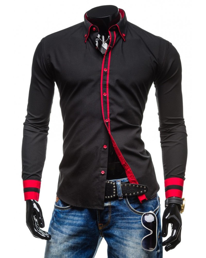 2015 the new men's cultivate one's morality leisure fashion and personality long-sleeved shirt