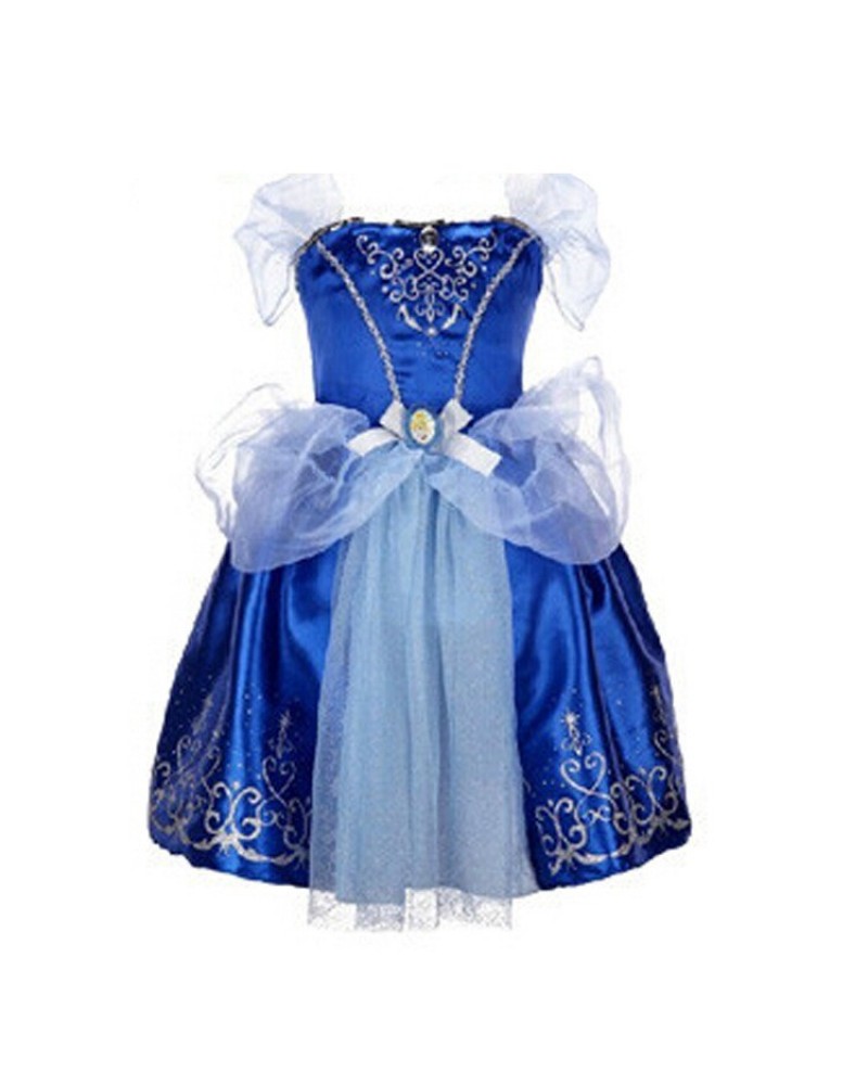 2015 New Movie Child's Fair Tale Girls Kids Cosplay Costume Cinderella Princess Party Performances Dress