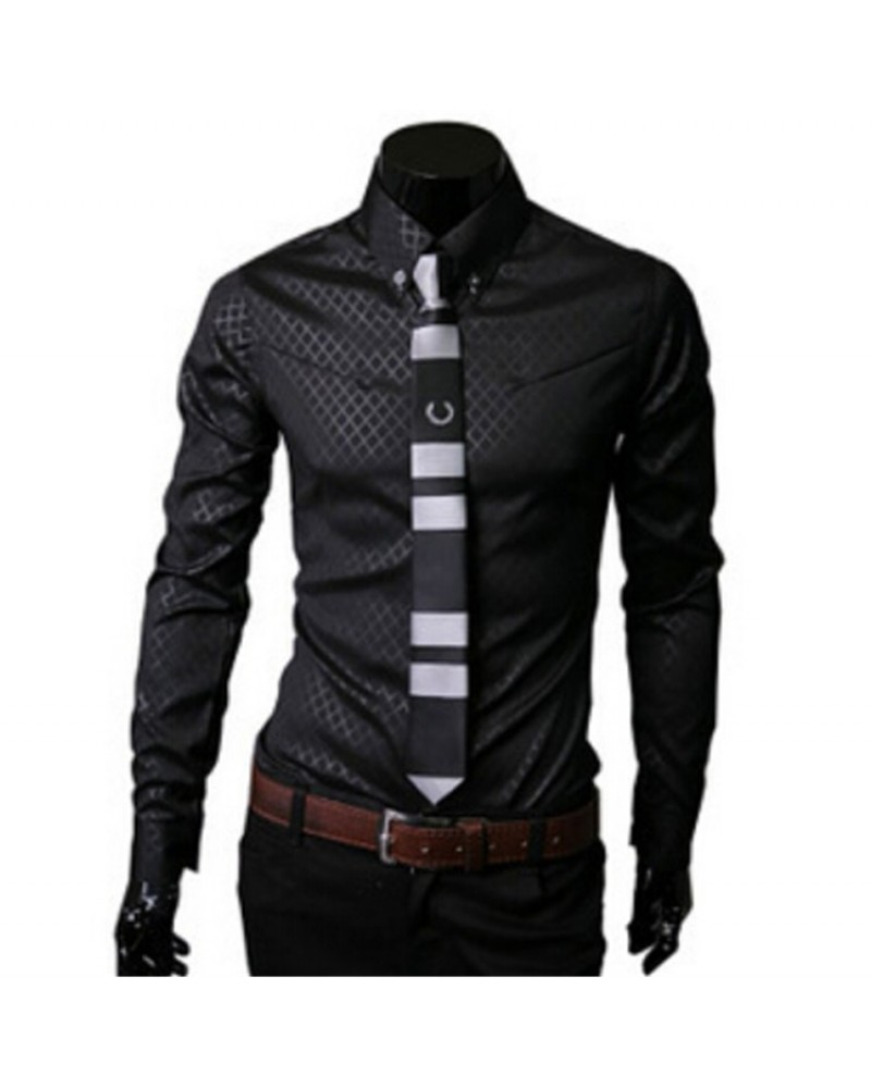   Hot-Selling Striped Shirt Men  Chemise Homme Casual Slim Fit  Comfortable  Long Sleeve Shirt  12145