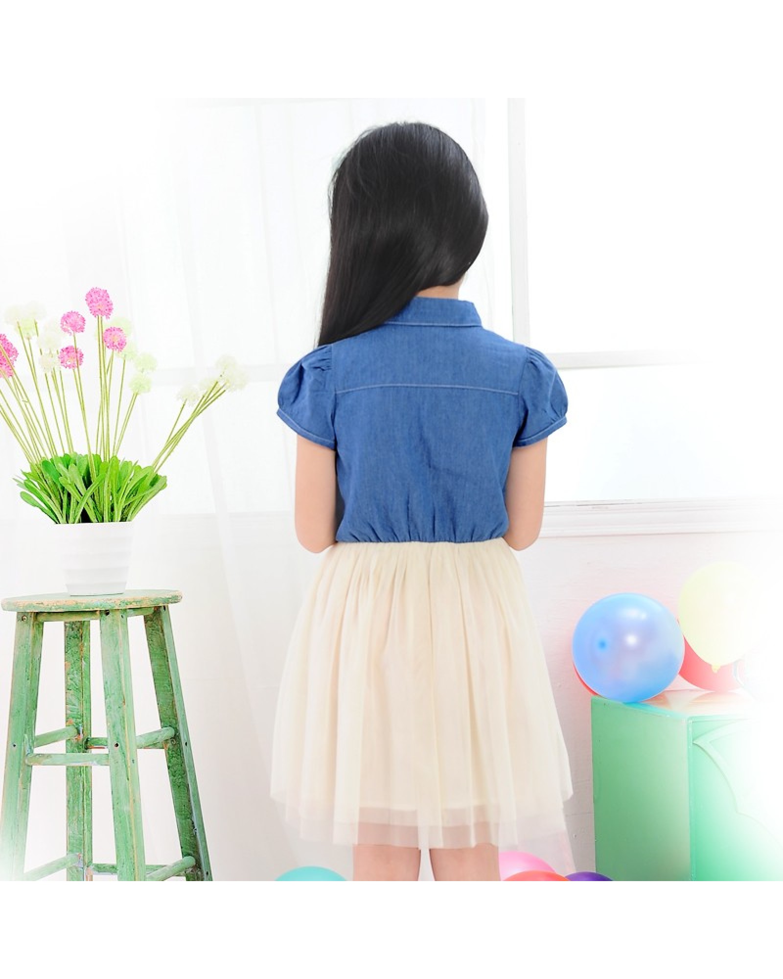 Girls Denim Skirt 2015 new summer princess skirt dress