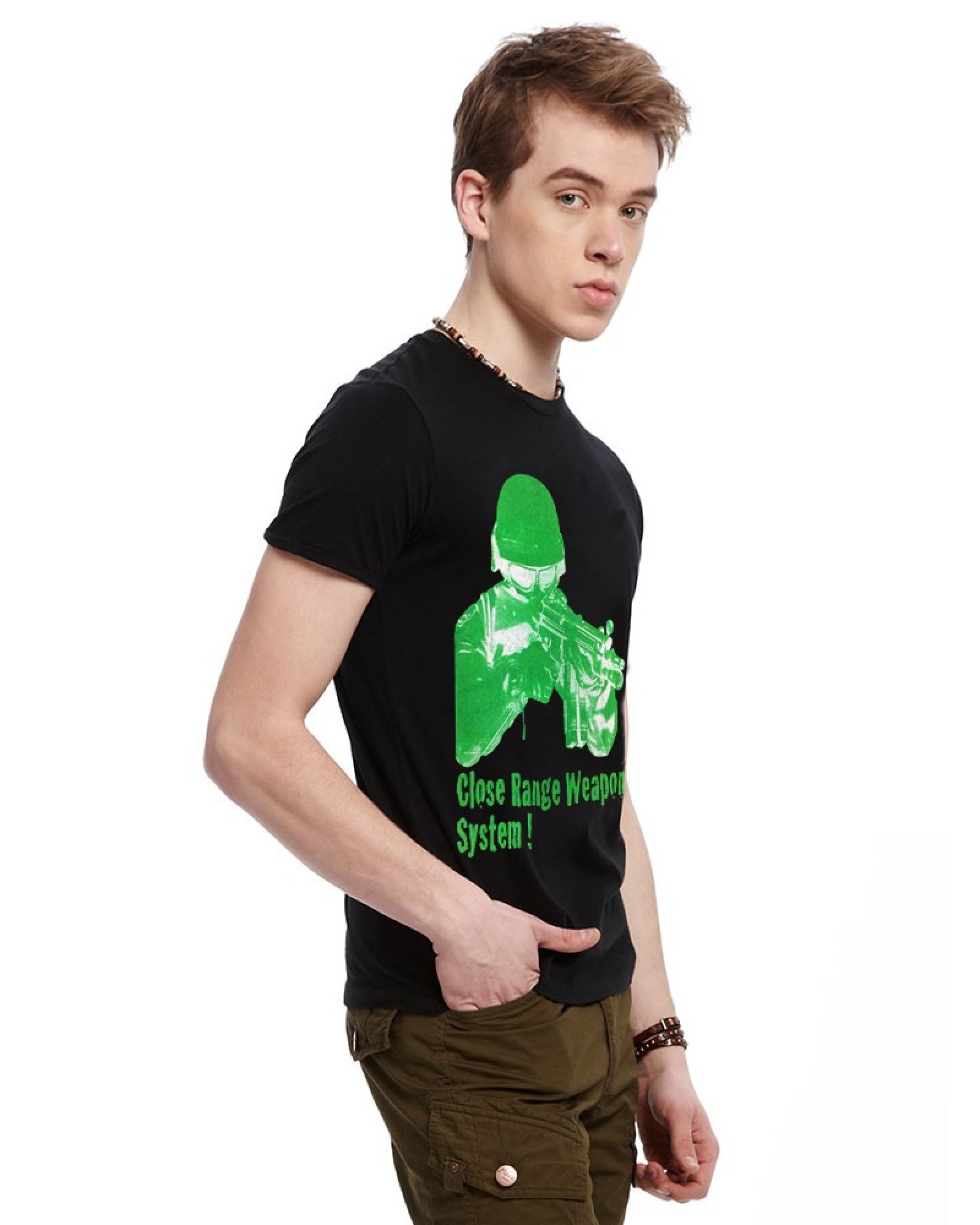 New men's 3D individual short sleeved T-shirt, stylish 3D T-shirt, CS gun figures