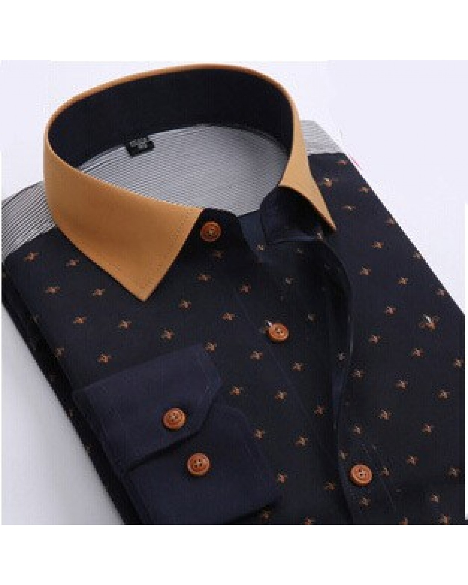   2015 New Fashion Style Polka Dot Men Shirts Long-Sleeve Cotton Shirt plus size S-4XL 30cl