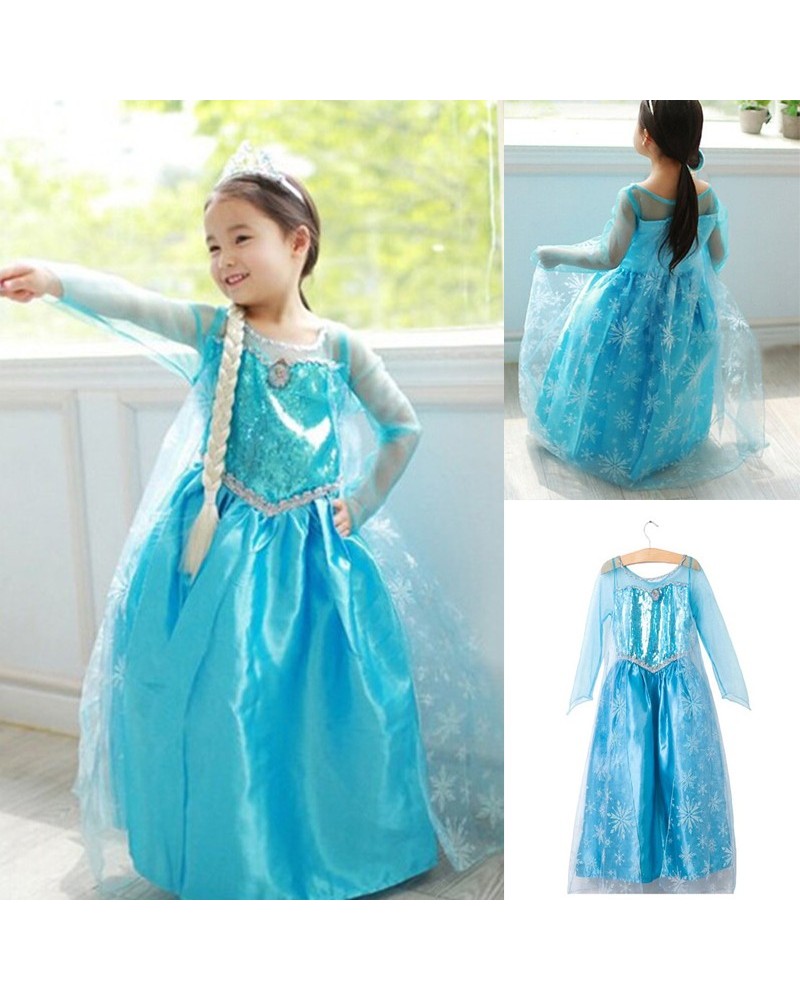 Kids Clothing Baby New Fashion Stage Performance dress Girl long sleeve Princess dress 2-7 Y