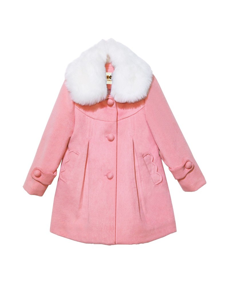 Kids girls woolen coat 2015 autumn and winter fashion woolen coat big virgin thick warm coat