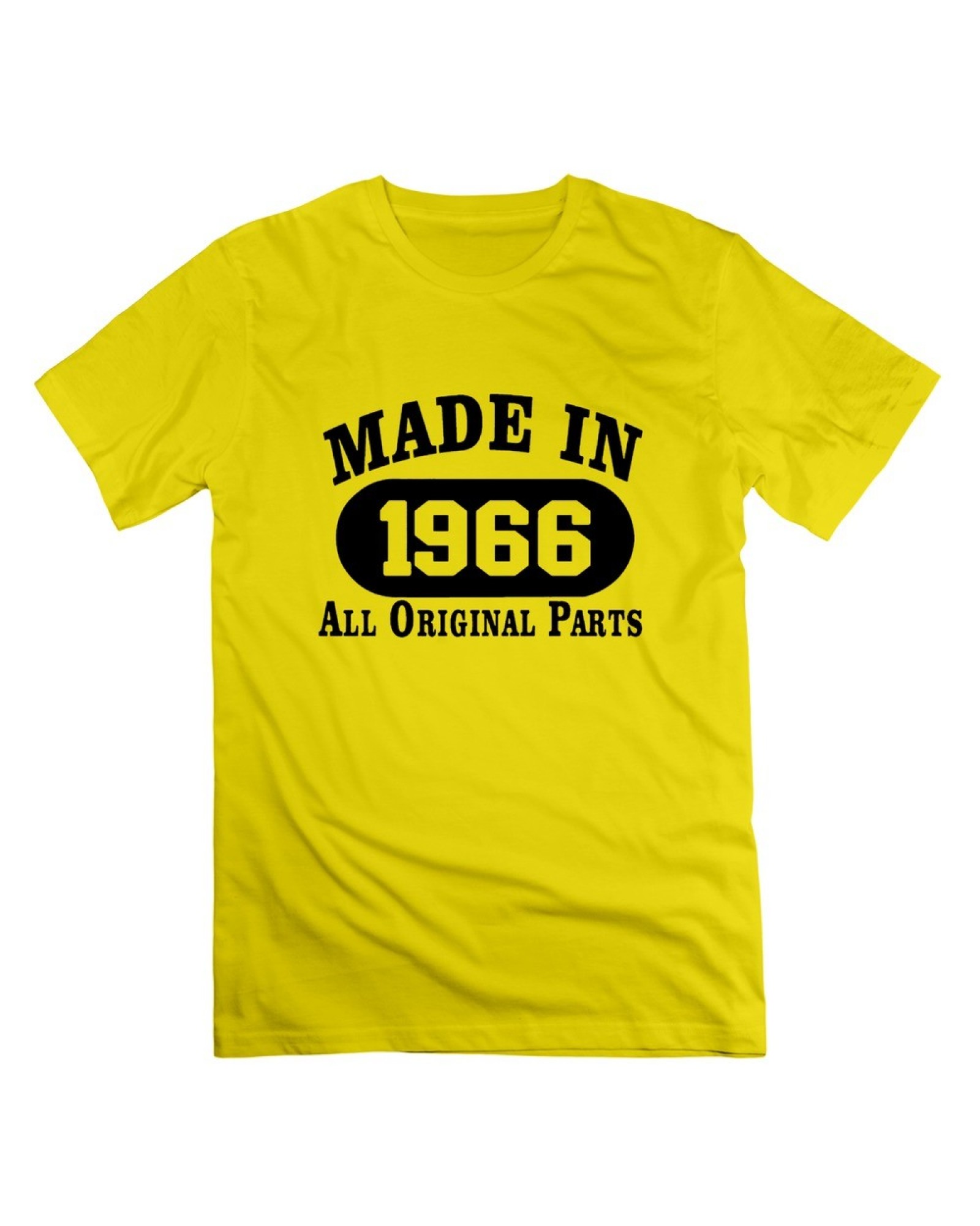 Men's Personalize 50th Birthday Gift Made 1966 Original Parts Black T-shirt