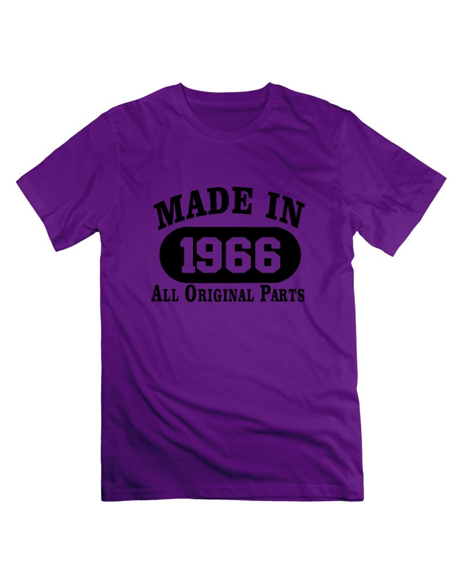 Men's Personalize 50th Birthday Gift Made 1966 Original Parts Black T-shirt