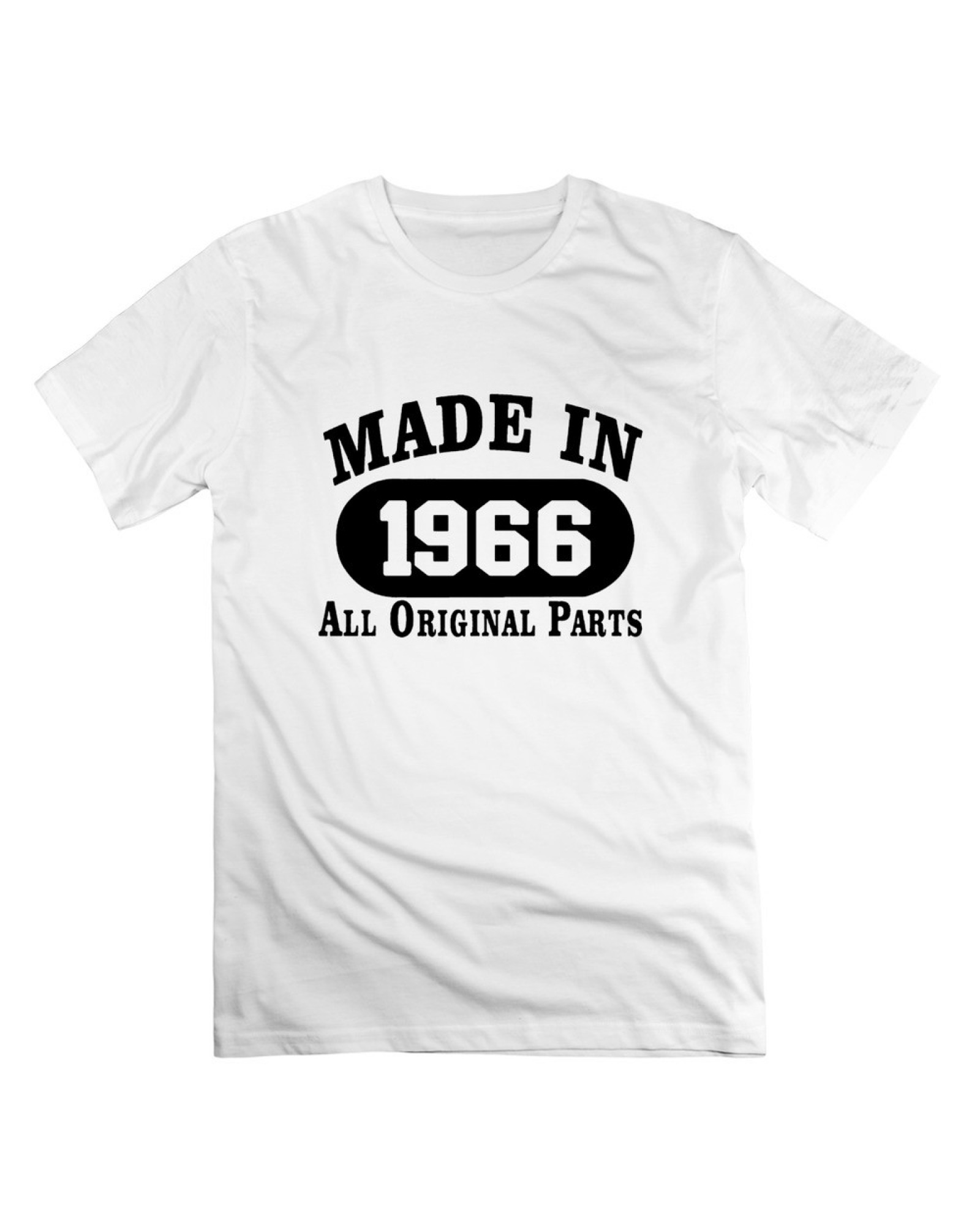 Men's Personalize 50th Birthday Gift Made 1966 Original Parts Black T-shirt